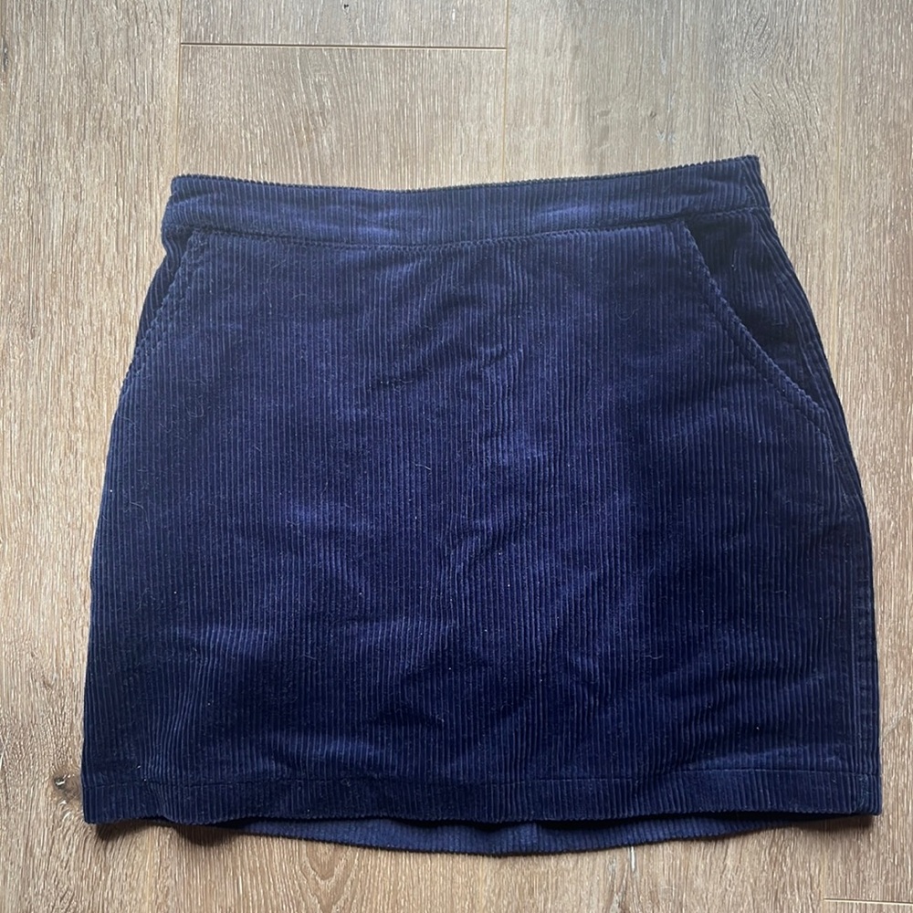 Blue Corduroy Mini Skirt